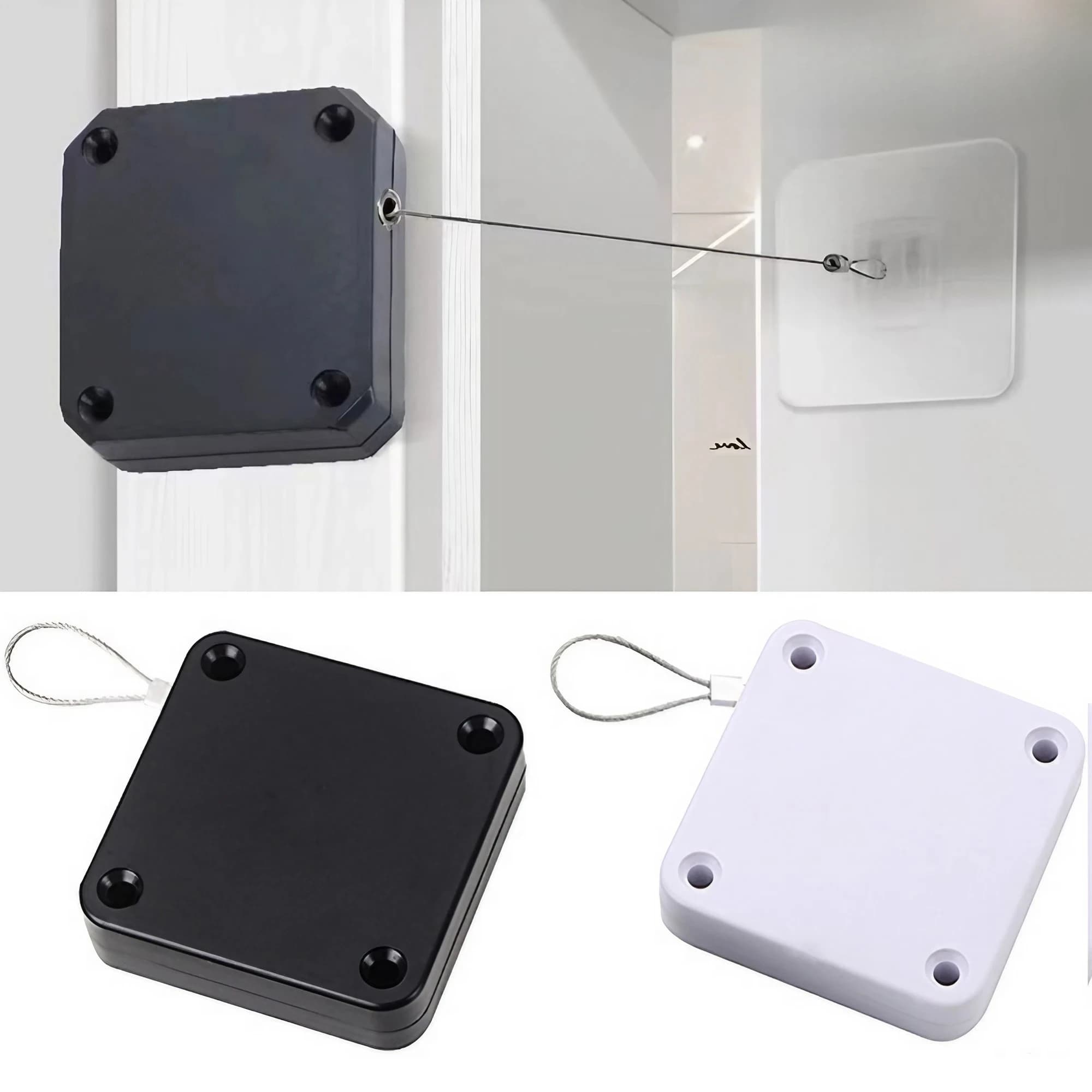 JJYY Punch Free Door Lock Telescopic Door Wooden Door Closed Wire Pull Rope Automatic Door Lock Artifac