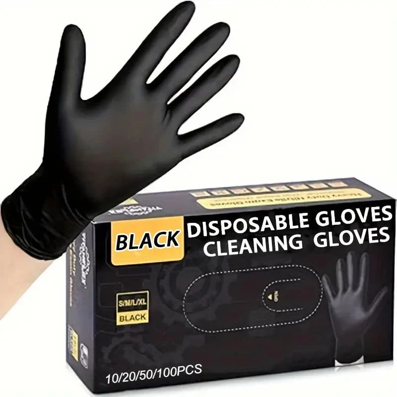 10-100PCS Guanti in nitrile nero monouso per la pulizia della casa Guanti in nitrile Cucina Camera da letto Strumento di pulizia impermeabile resistente alle macchie