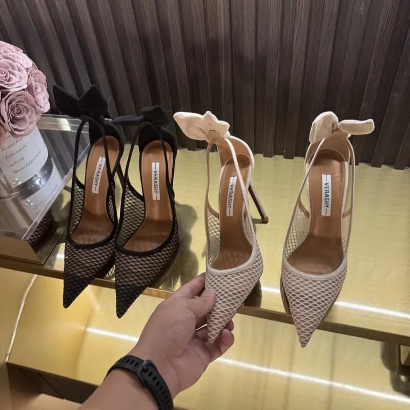 Rabbit ear high heels for women, new slim heel 10cm non tiring, sexy lace hollow pointed sandals