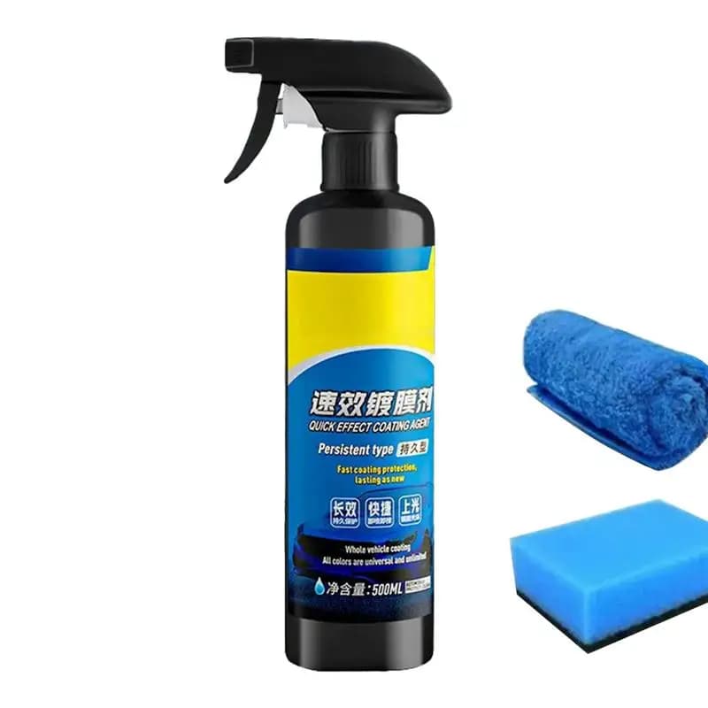 Rivestimento spray per veicoli Rivestimento spray ceramico per auto 500ml Effetto rapido Cera antigraffio Smalto Olio per lavaggio senza acqua Pellicola per vetro