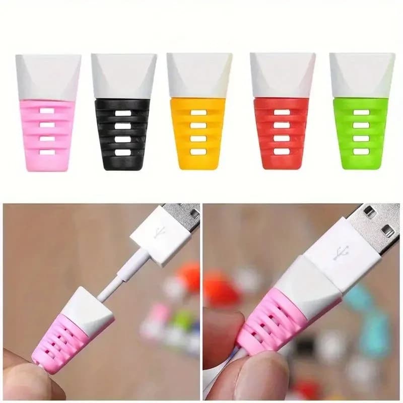 Universal Protective Sleeve for Cell Phone Data Cable Creative USB Plug Rubber Protective Sleeve Anti-fraction Desk