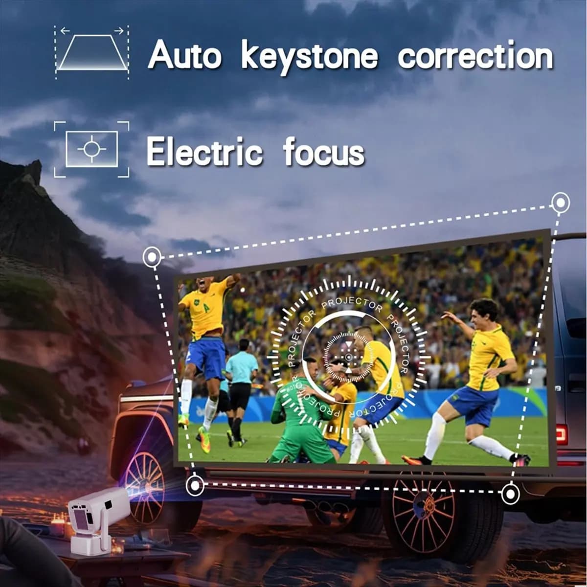 Y7S Mini Proiettore Intelligente 4K Dual Wifi6 230 ANSI Allwinner H713 1080P 1980x1080P Home Cinema Proiettore Esterno EU-PLUG