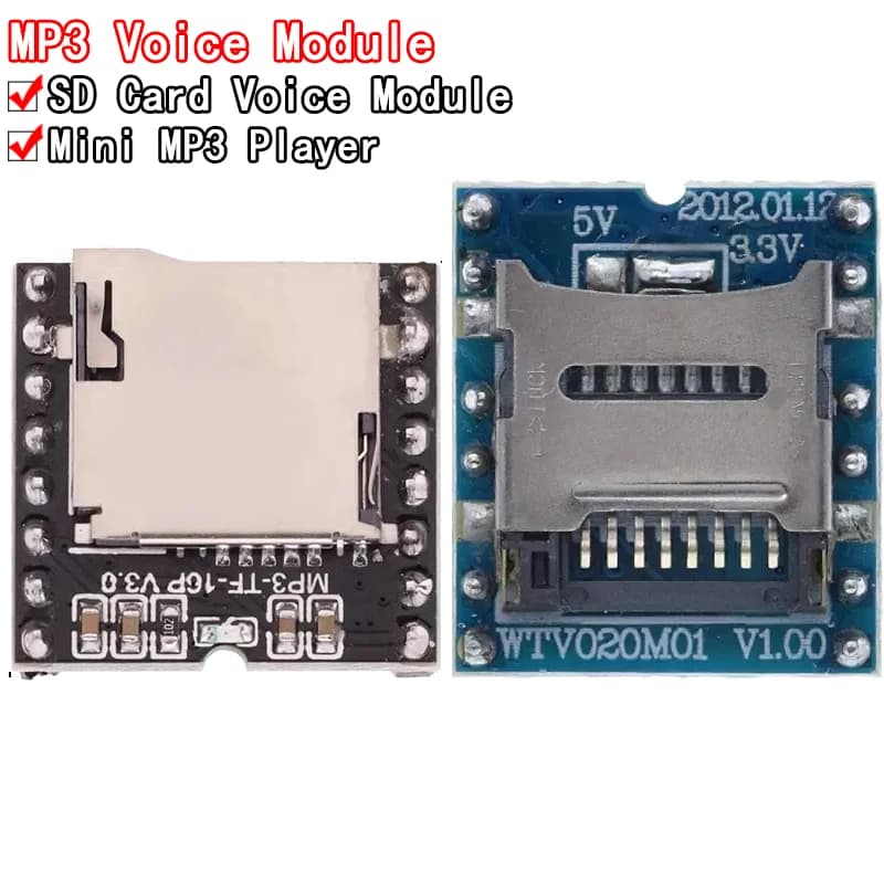 WTV020 Mini MP3 player module TF audio module MP3 voice module for Arduino GM power module