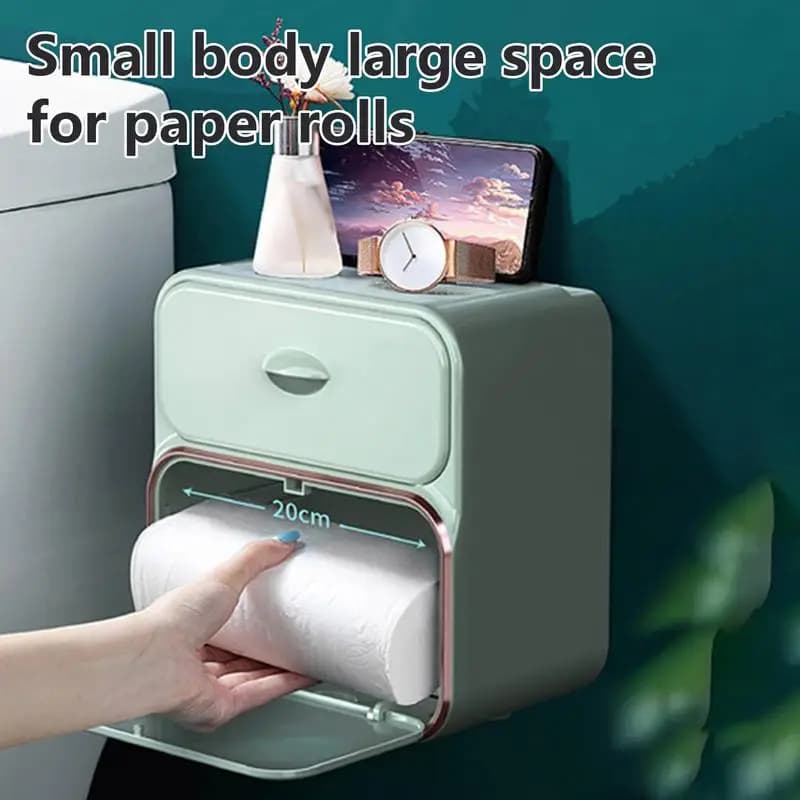 Porta fazzoletti a parete Dispenser di carta igienica Dispenser di fazzoletti adesivi con cassetto per il bagno della cucina dell'hotel RV