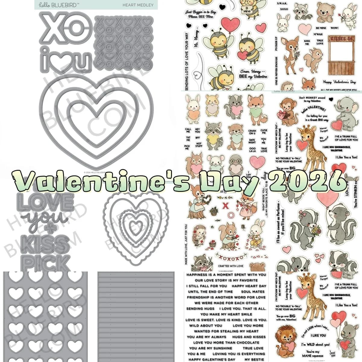 Valentine New Love Bee Candy Hearts Kissing Booth Metal Cutting Dies Clear Stamps for DIY Making Card Scrapbook January 2026