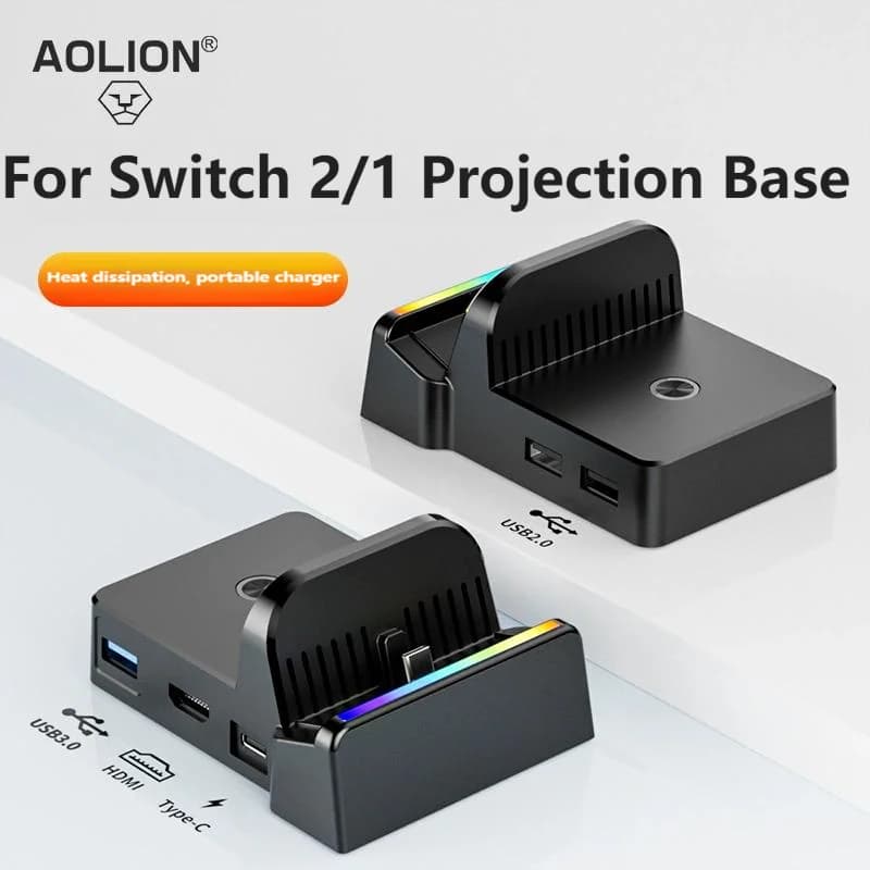 HDMI 5 in 1 4K compatible charger adapter for Nintend Switch Video Converter 1/2 Dock Portable TV Charging Adapter for NS2 accessories