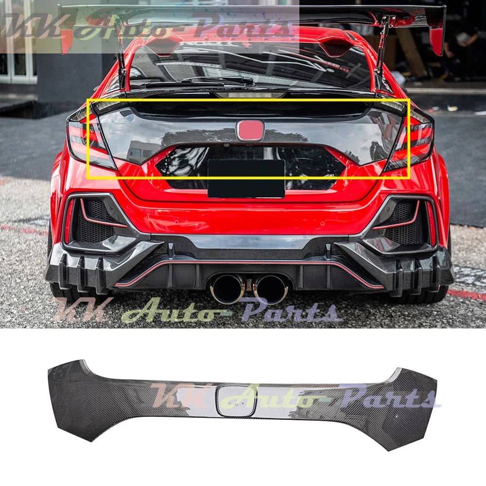 Rivestimento della copertura del bagagliaio del bagagliaio posteriore OEM in fibra di carbonio per Honda Civic FK8 FK7 Hatchback 2017 + Auto Tuning