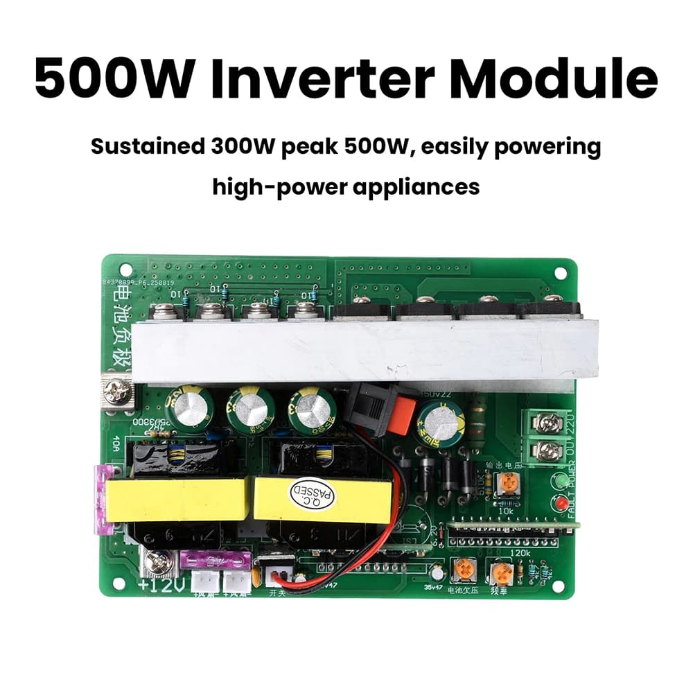Modulo Inverter da 500W DC 12-14.5V a AC 220V con Interruttore e Interfaccia Ventola, Trasformatore DC-AC Step-up per Elettrodomestici