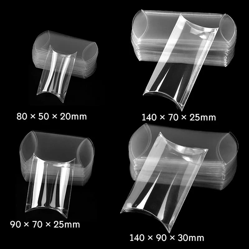 10/20 pz Multis Dimensioni Forma di Cuscino Scatole di Caramelle Bomboniere Regali Imballaggio di Gioielli Scatola Trasparente Festa di Compleanno Decor Baby Shower