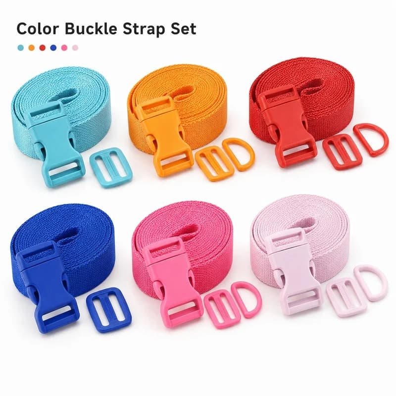 2/5/10Sets 20/25mm Webbing Buckle Set Colorful Nylon Strap D-Ring Tri-Glide Fastener for Backpack Chest Waist Bag Craft Repair
