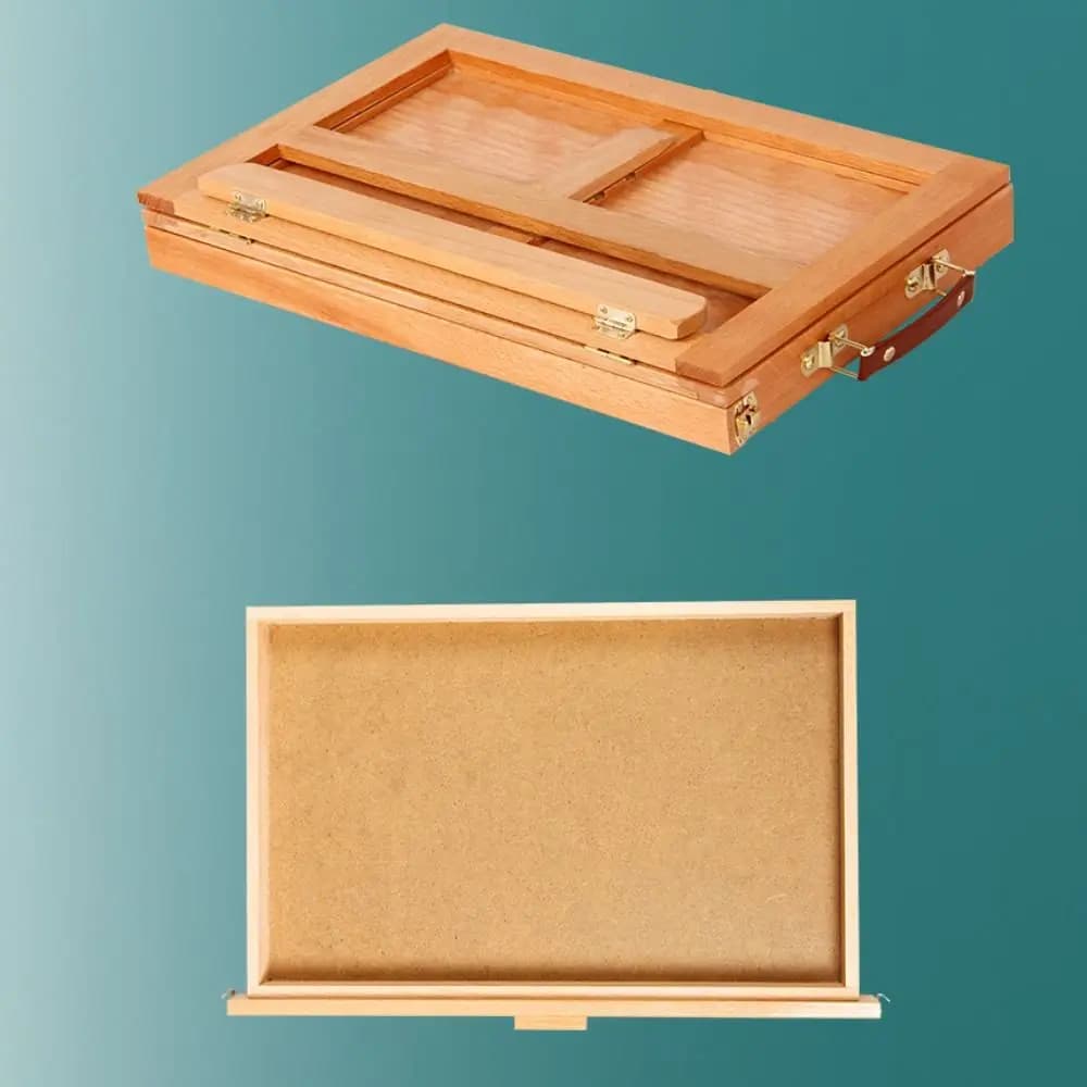 Adjustable Beech Wooden Table Easel Professional Multifunction Art Painting Easel Box Oil Paint Folding Sketch Drawer Box