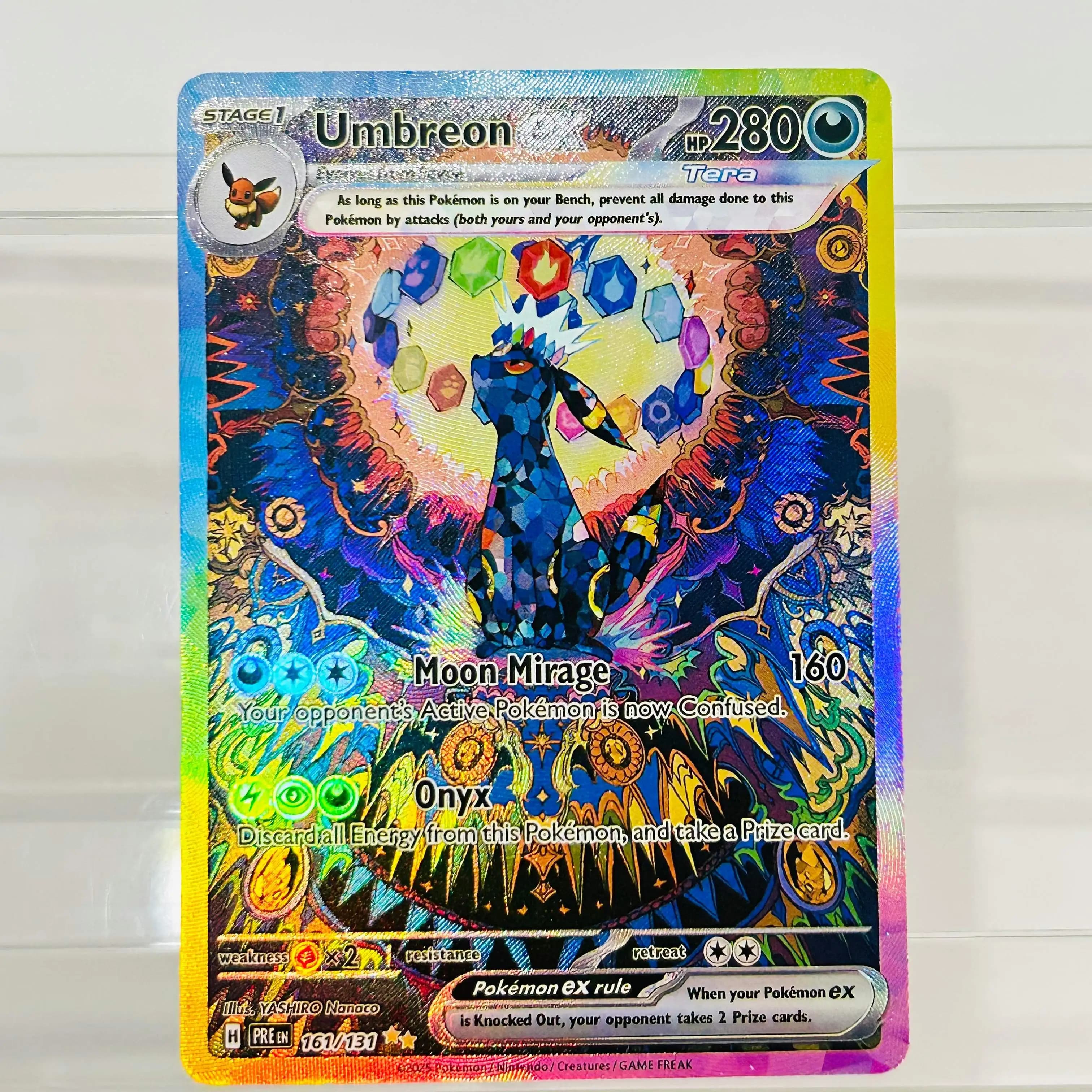 Pokemon Umbreon ex 161/131 English Version DIY Holographic Texture Card Collectible Grade Premium Anime Collection Card