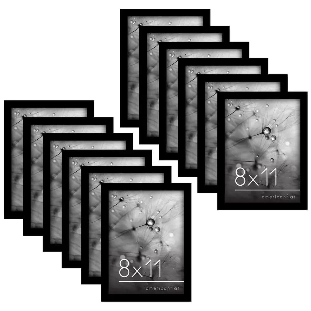 Cornice per Foto 8x11 con Plexiglass Lucido, Set di 12 Cornici della Collezione Signature in Legno Ingegnerizzato per T
