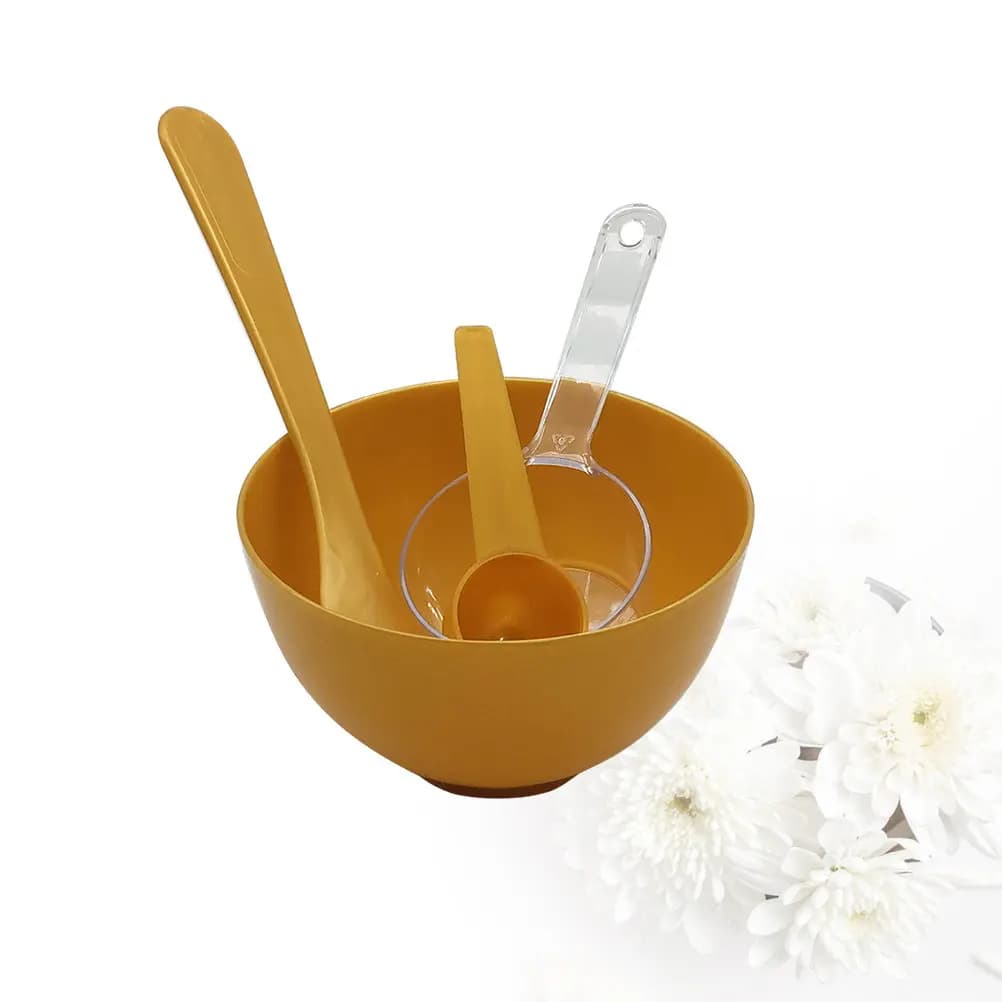 Set di 2 Ciotole per Maschere Facciali in Plastica, Kit Fai-da-Te per la Cura della Pelle con Bastoncino, Tazza Graduata e Cucchiaio, Strumenti per Uso Quotidiano Femminile