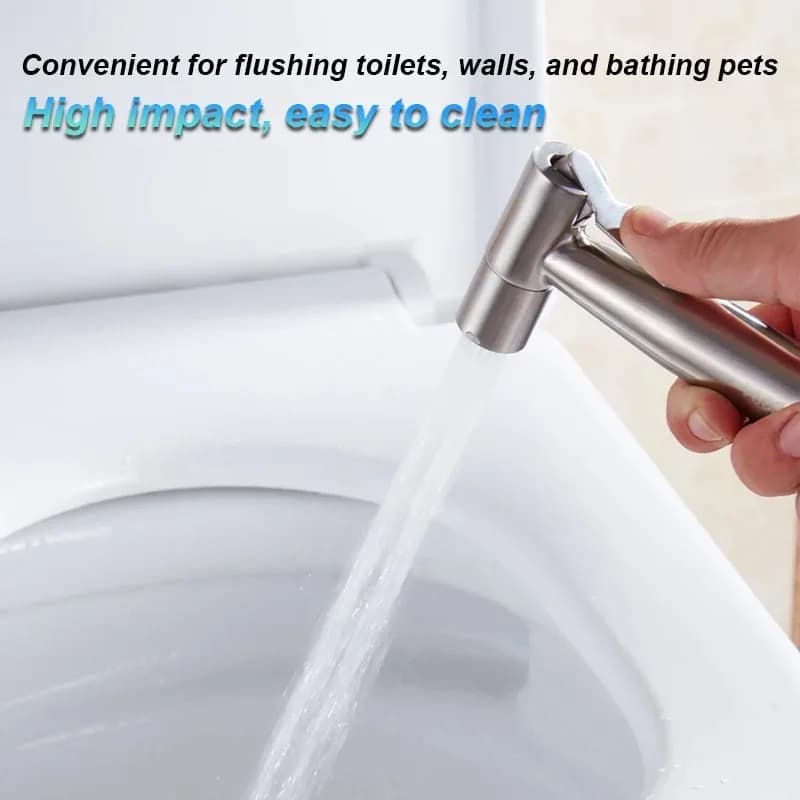 Baokemo Stainless Steel Portable Bathroom Outdoor Cleaning Booster Flushing Device Bathroom Seat Toilet Spray Gun