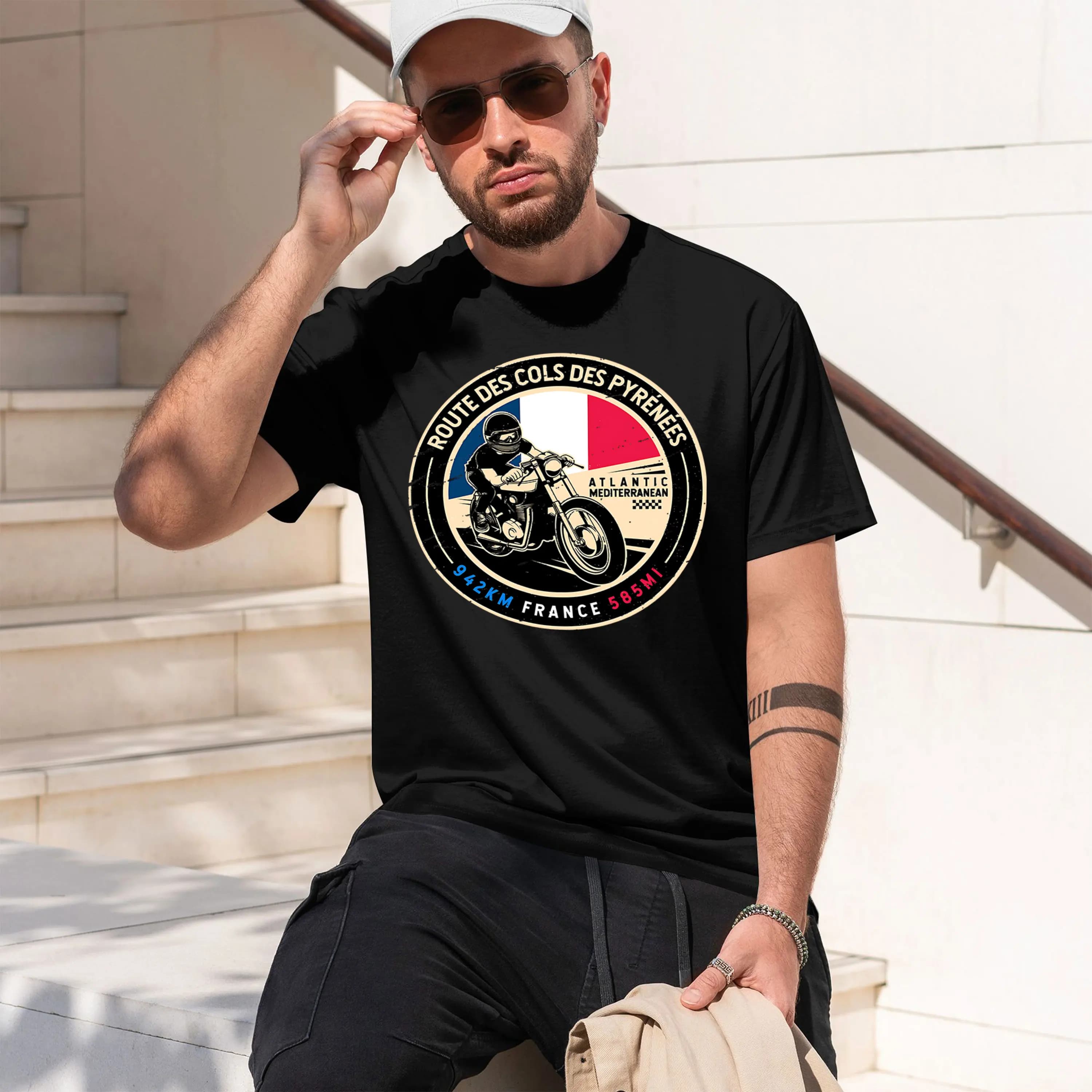 Route des Grandes Alpes France Motorcycle ristmas Golf 2026 Nuovo modello T-shirt girocollo a maniche corte da uomo Classic Casual Multipl