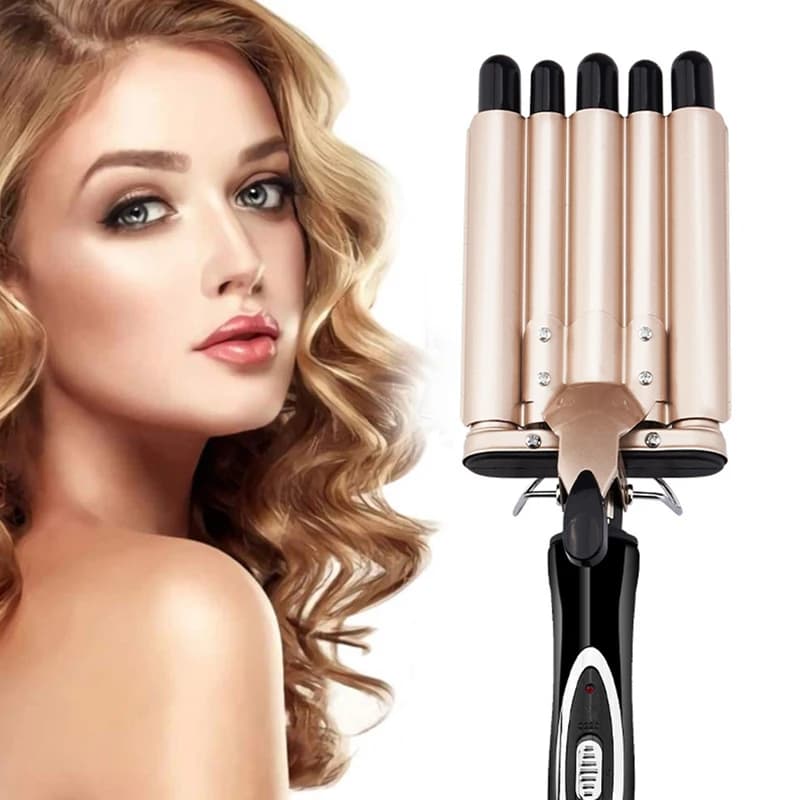 3 Cylinders Personalized, Elegant and Fast, with Five Large Ceramic Tubes for Persons, Iron Professional Hairs