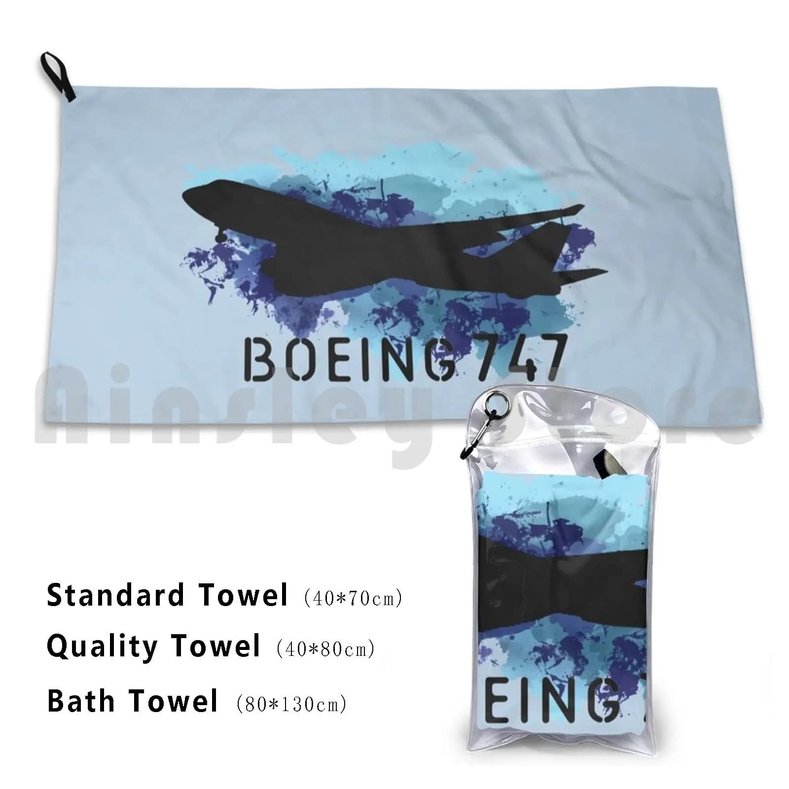 Boeing 747 Asciugamano da bagno Cuscino da spiaggia Boeing Aereo Aereo Viaggio Aviazione