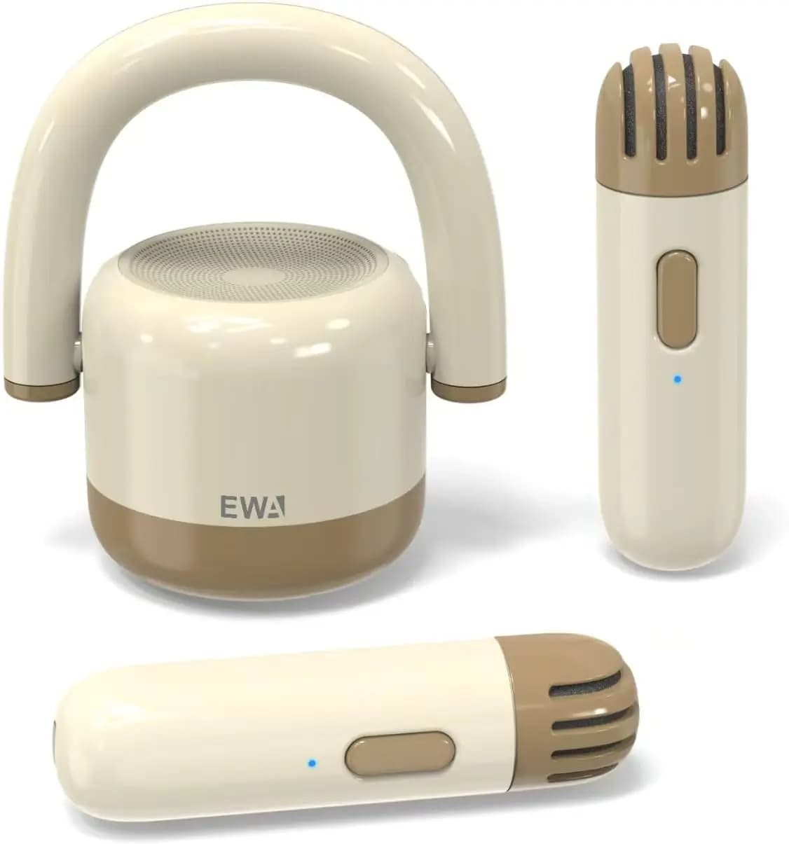 Mini Macchina Karaoke Portatile in Metallo con Bluetooth e 2 Microfoni Wireless, Ideale per Feste in Famiglia e Regali