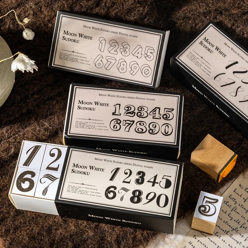 JIANQI 10 pcs numbers Wooden Rubber Stamps Sets Diy Rubber Stamp For Card Making Scrapbooking supplies