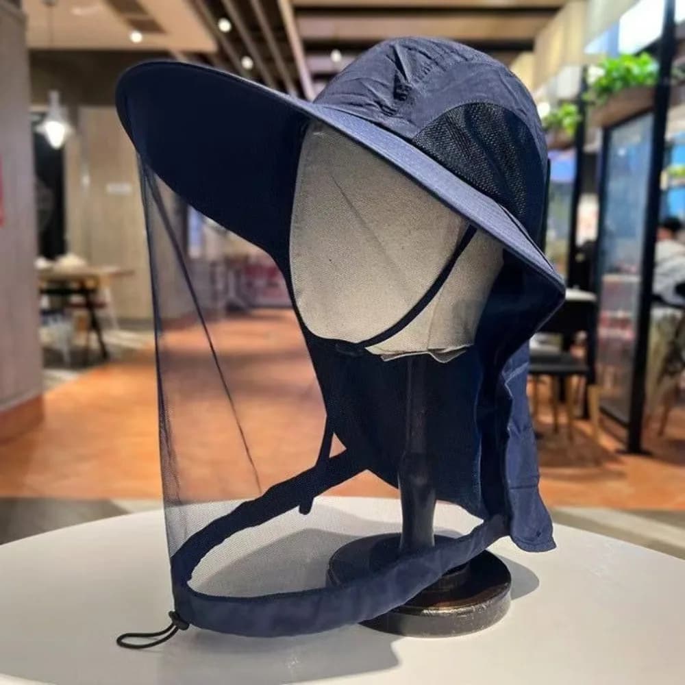 Protezione per il viso e il collo Cappello estivo per zanzare Protezione solare pieghevole per esterni Protezione solare per la pesca Protezione portatile per insetti e api