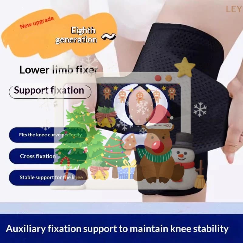 Supporto per Ginocchio con Compressione e Stabilizzatore Laterale, Fascia Regolabile con Protezione del Menisco e Rotula Aperta
