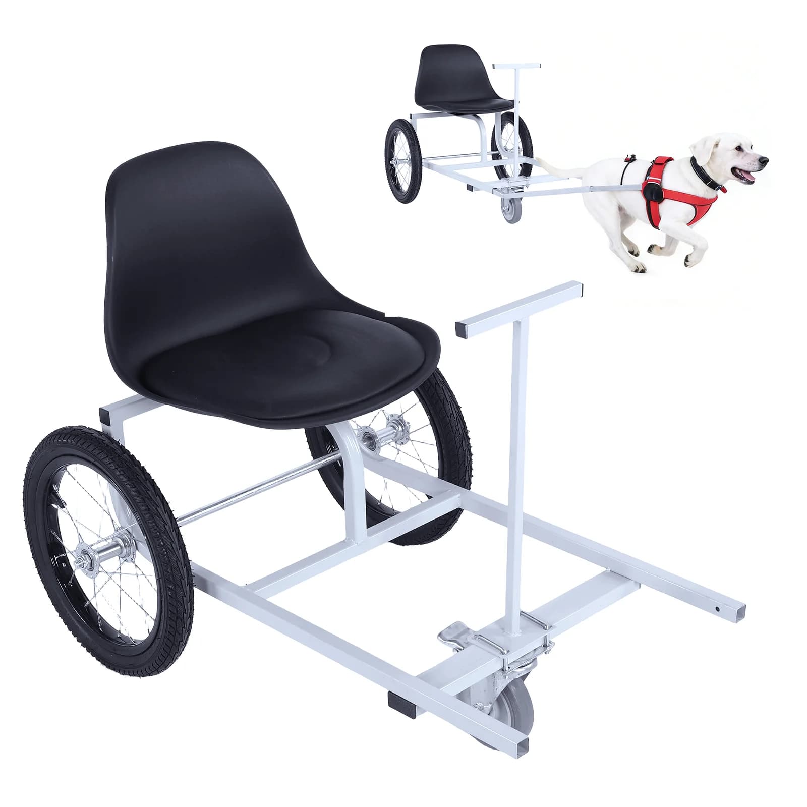 Carrello per Cani con Luci e Braccioli, Passeggino per Cani con Guinzaglio, Ideale per Golden Retriever e Cani di Razza Mista