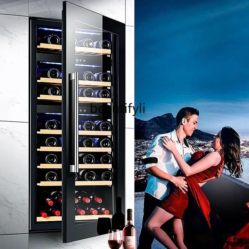 Z189 YH A01 Armadietto per vini incorporato, armadietto per vini a temperatura costante, bar di ghiaccio refrigerato, piccolo vetro trasparente per uso domestico