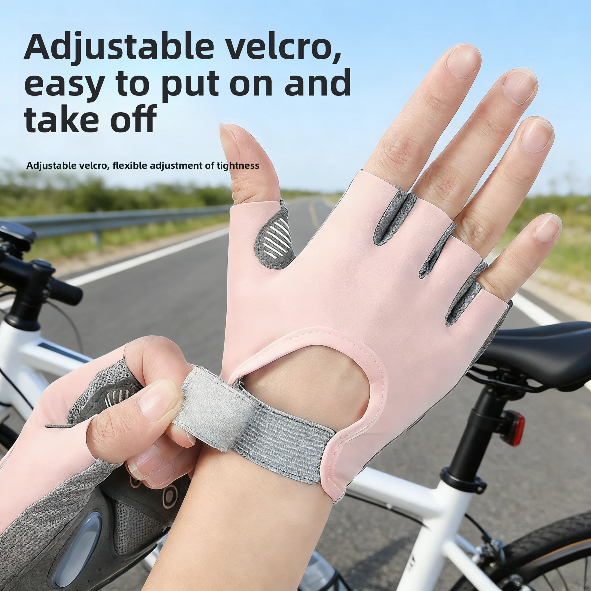 Nuovi guanti mezze dita antiscivolo per ciclismo, fitness e sport, guanti protettivi per il palmo multicolore opzionali, guanti universali all'ingrosso