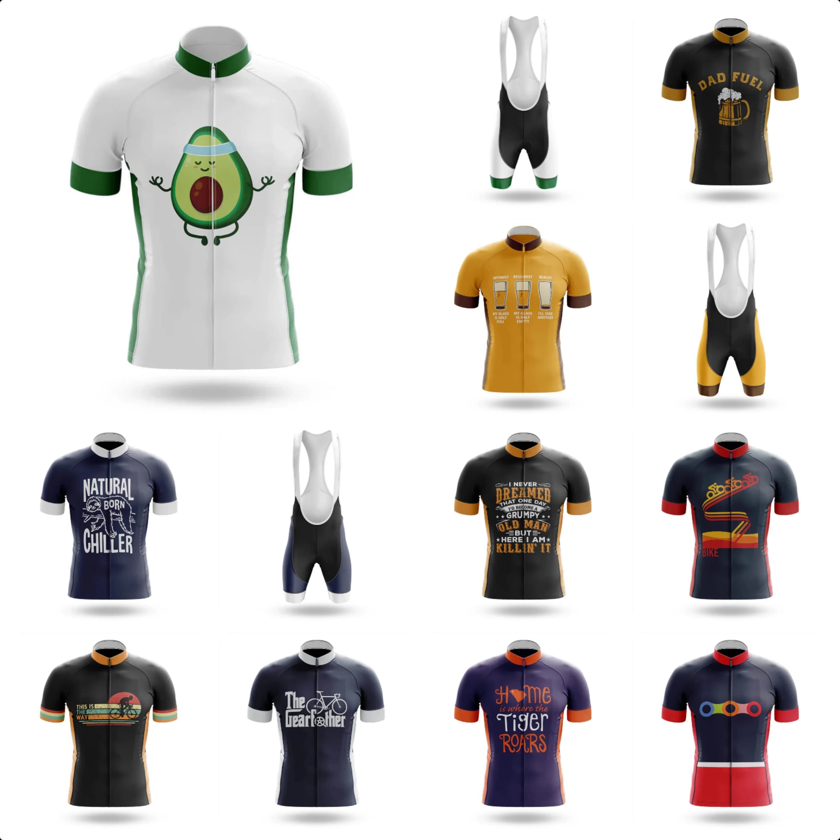 Clothing Natural Cycling Born, MTB Knit Maschile, Professional Equipment, T-shirt and Shorts, Estiva Bici T-shirt with Bretelle