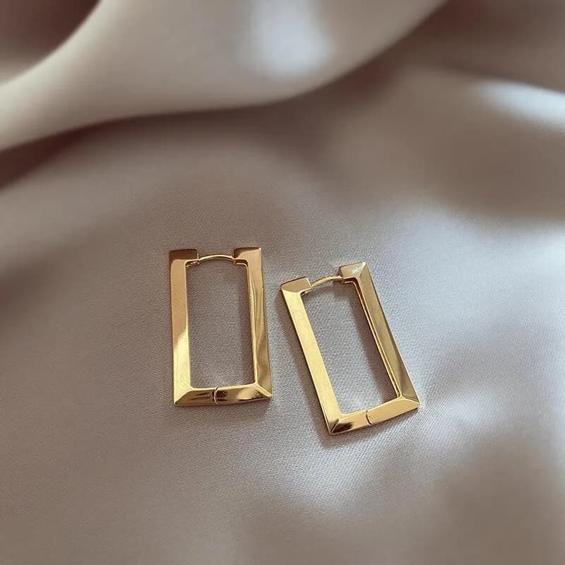 Orecchini geometrici quadrati per donna orecchini rettangolari in metallo Color oro 2021 nuovi regali di gioielli alla moda