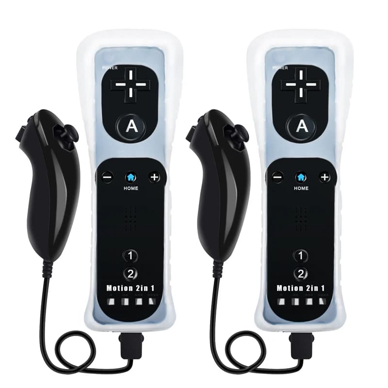 Gamepad wireless Motion Plus telecomando integrato compatibile con il controller Nintendo Wii Nunchuck Set con custodia in silicone