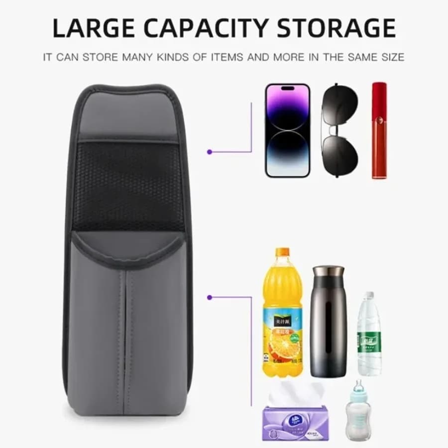 Borsa portaoggetti laterale per seggiolino auto Appesa per organizer per sedili auto Porta fazzoletti Tasca portaoggetti in rete universale