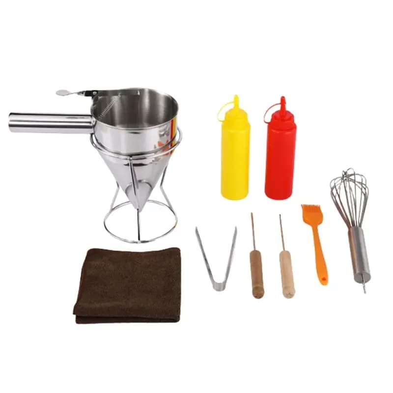 ABHZ-10 PCS Set di imbuto per liquidi con sfera di polpo Imbuto da cucina con manico Strumento per spezie con sfera di polpo con imbuto per rack
