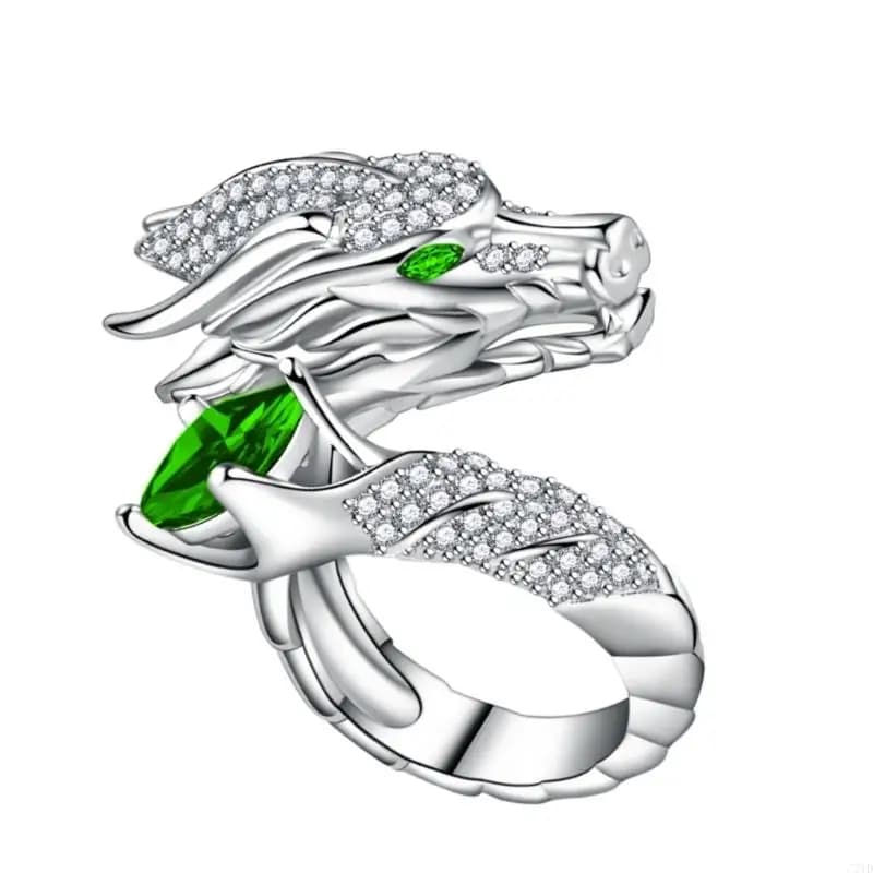 Anello animale con anello da dito regolabile accattivante con scintillanti zirconi