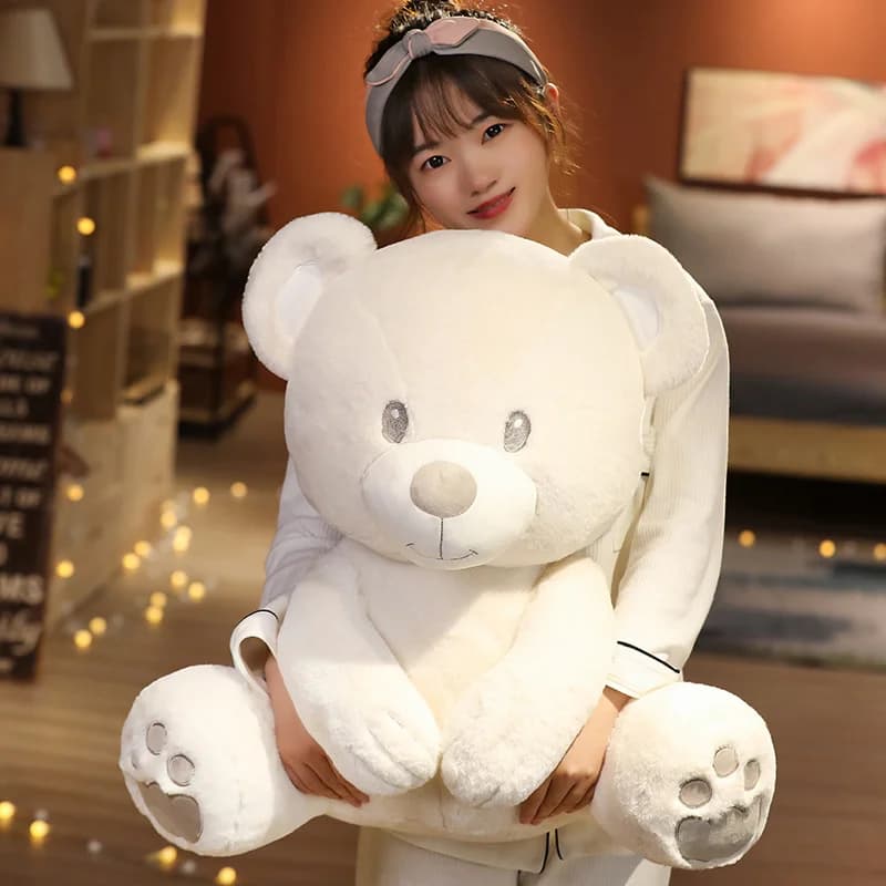 Hot Nice 1pc 25cm Huggable farcito di alta qualità classico bianco orsacchiotto giocattoli di peluche bambole carine bel regalo per le ragazze