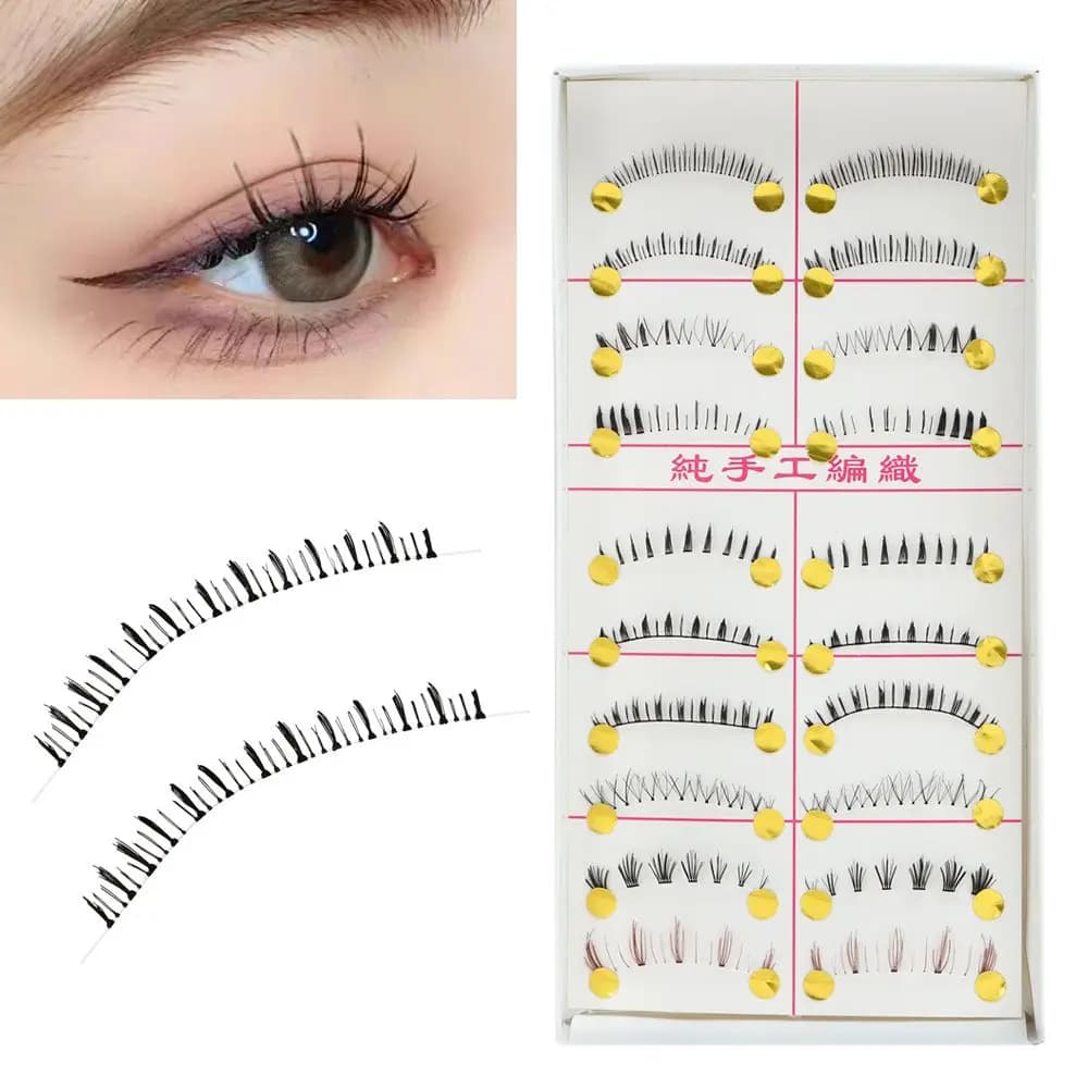 10 paia Hot Natural Different Bottom Eye Lashes ciglia finte fatte a mano inferiori
