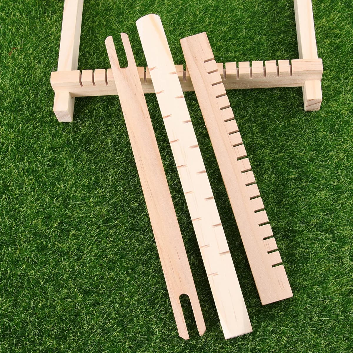 Wooden Weaving Loom Kit for Adults Kids Creative DIY Handloom Craft Tool to Make Belts Scarves Bags Fashion Accessories Wooden
