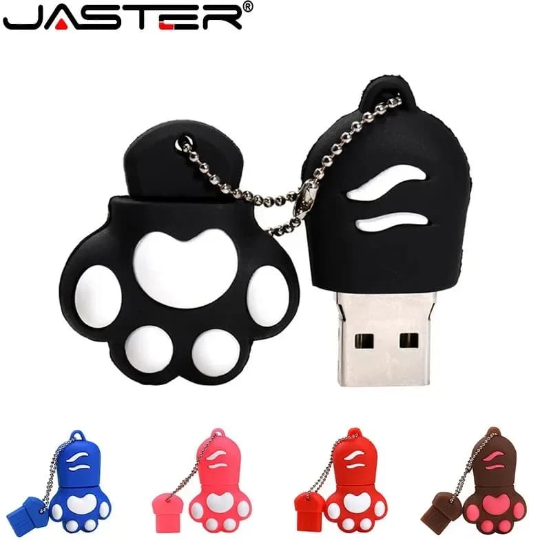 Cartoon Cat Paw Pen Drive 64GB Portachiavi gratuito Pendrive 32GB Chiavetta USB rossa 16GB 8GB 4GB Memory Stick carino ad alta velocità 128GB