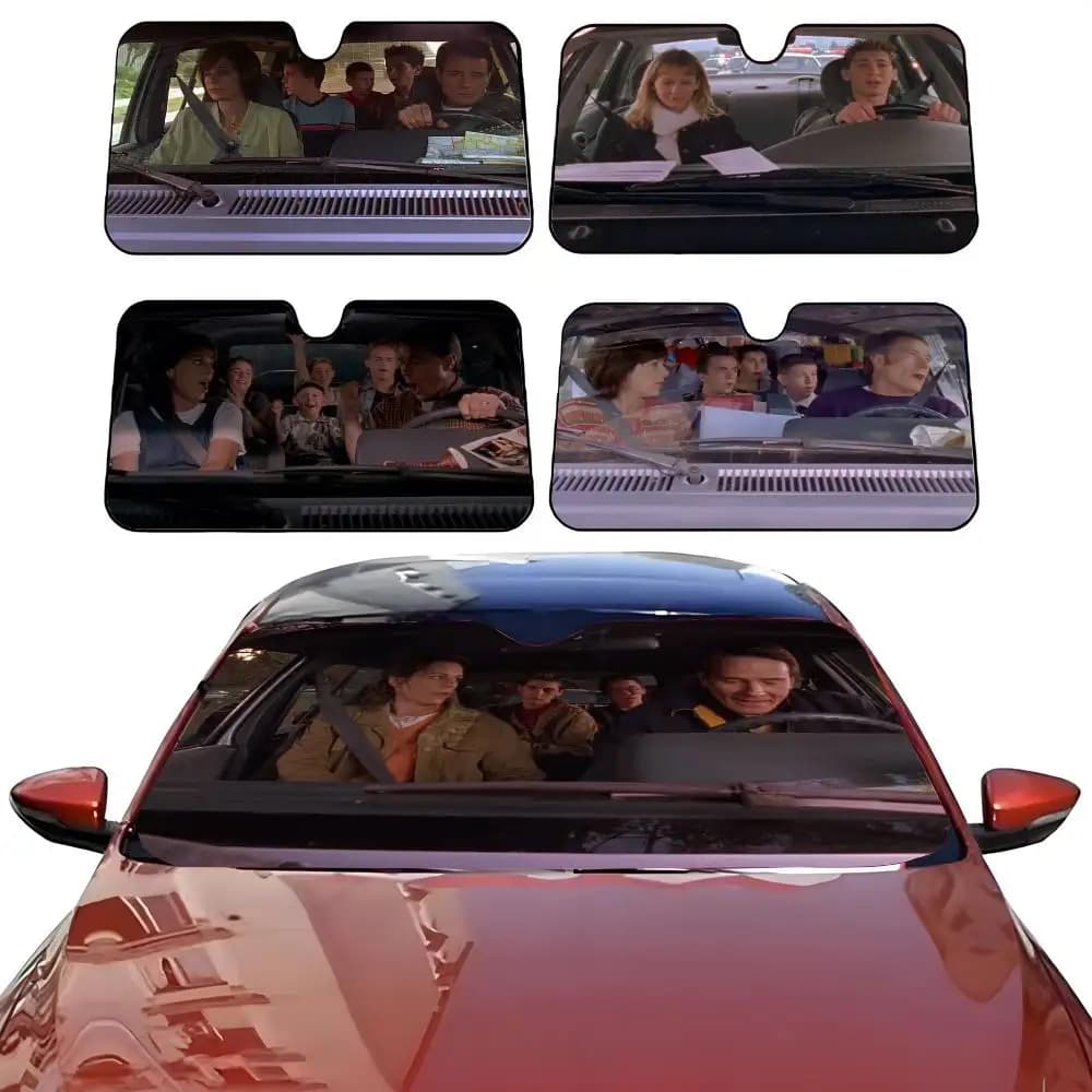 Pellicola divertente M-malcolm nella guida centrale Parasole per auto Parabrezza per auto Parasole Protezione UV e dispositivo di raffreddamento interno