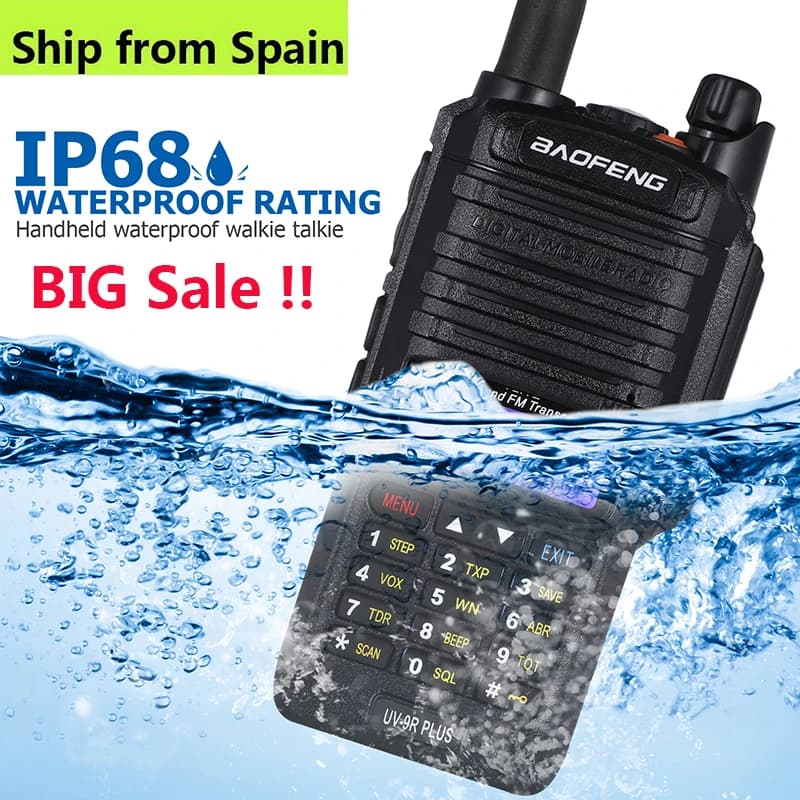 Baofeng uv 9r plus walkman 100km walkie talkie a lungo raggio woki toki ham radio ricetrasmettitore scanner della polizia boafeng radio px truck