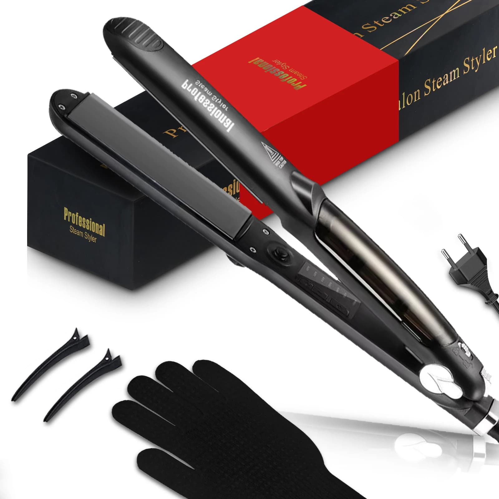 Piastra per Capelli Professionale a Vapore in Ceramica 450 ℉ Piastra per Capelli a Riscaldamento Rapido con Olio di Argan, Strumento per la Cura dei Capelli