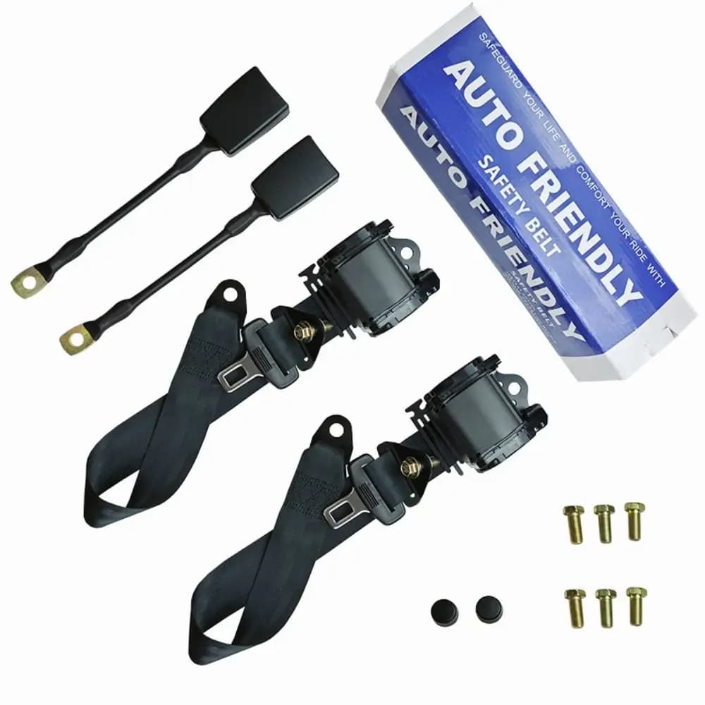 Set di 2 Cinture di Sicurezza Auto Universali a 3 Punti, Regolabili e Durevoli, per Veicoli Ricreativi