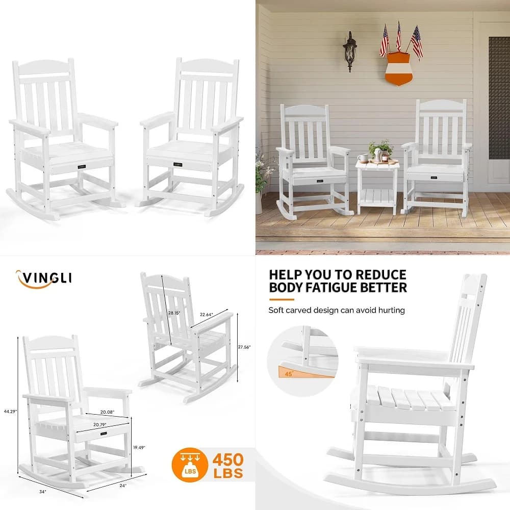 Set Bistrot da Esterno in Vimini a 3 Pezzi, Set di Mobili da Giardino con 2 Sedie Girevoli a Dondolo in Rattan, Cuscini Spessi e Tavolino Laterale