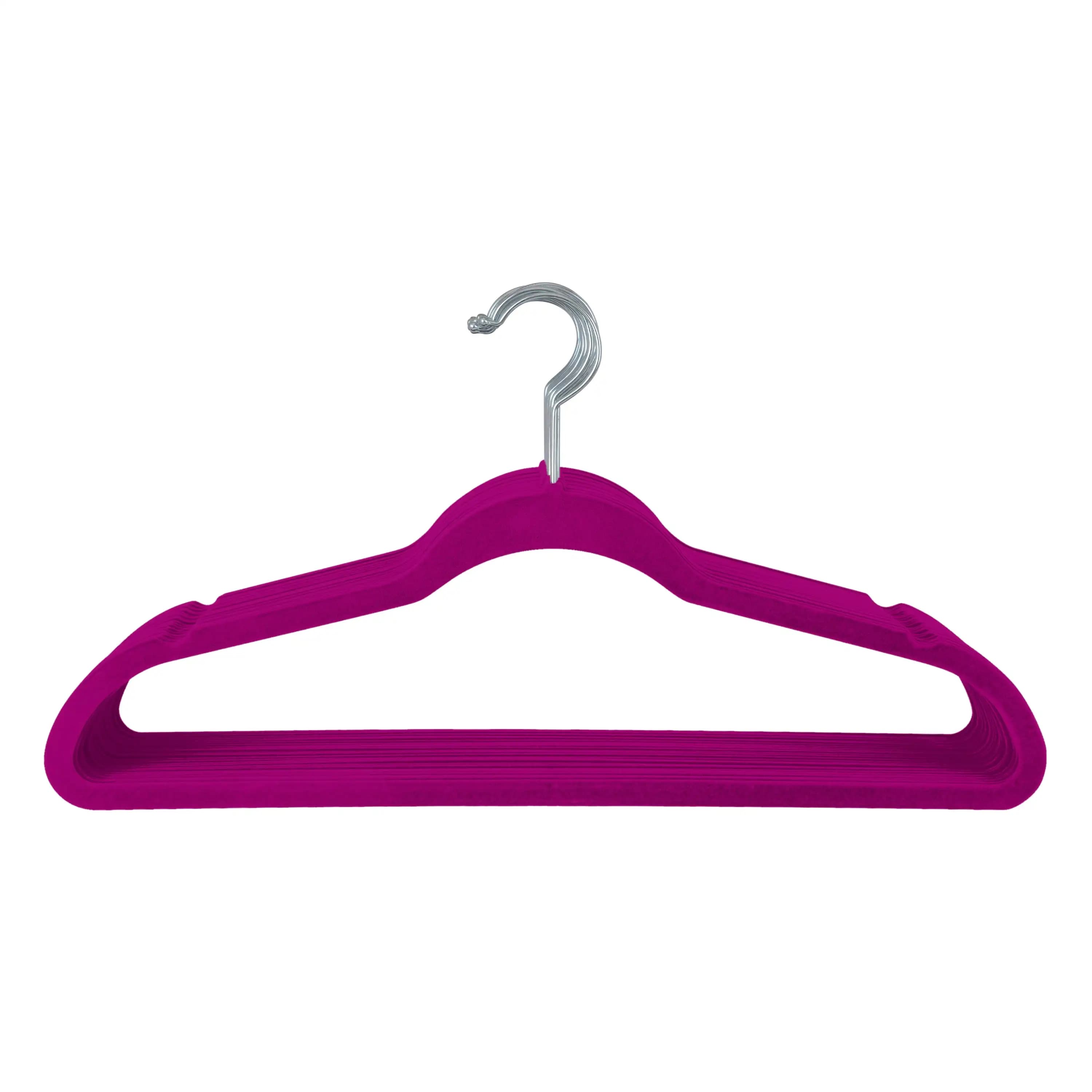 Durable Plastic and Fabric Clothes Hangers Non-Slip Garment Hangers for Wardrobe Storage 10 Pack Bulk
