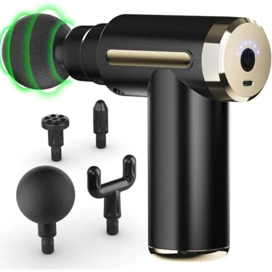 Massage gun for deep percussion muscle massage to relieve pain, sports recovery and relaxation — Portable electric