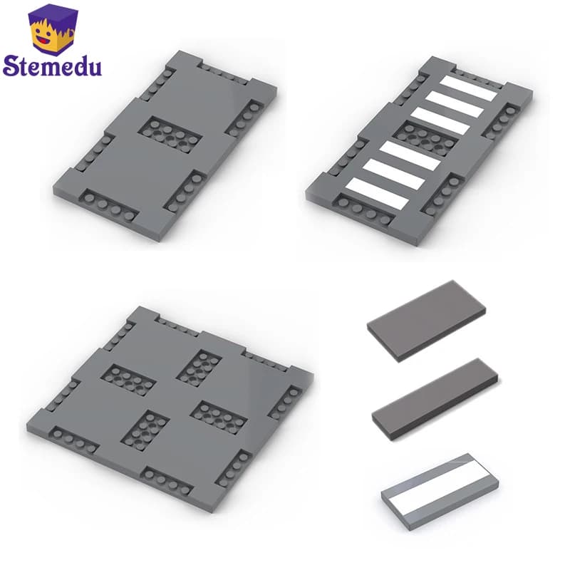 Blocchi di costruzione Città Strada Strada Piastra di base Mattoni Base per attraversamento pedonale Compatibile con i giocattoli puzzle legoeds 60301 69915 71772