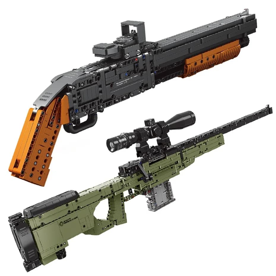 Xingbao 24001/24002 Toy Gun Model The M1897 e AMW Sniper Rifle Building Blocks mattoni giocattoli da costruzione per ragazzi regalo di natale