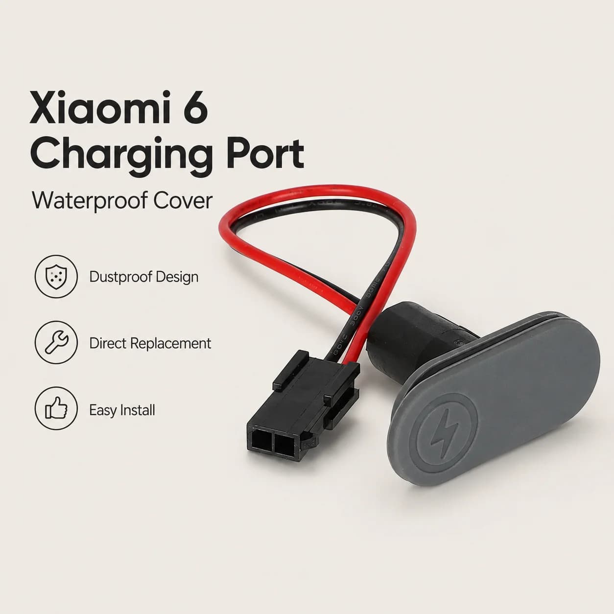 Charging Port Dust Cover for Xiaomi 6 Electric Scooter Silicone Waterproof Cap Charger Socket Protection Replacement Part