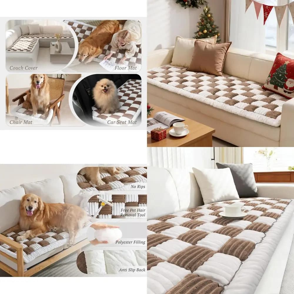 Copridivano Lavabile per Cani, Marrone, 70x180cm, Protezione per Cuscini per il Comfort degli Animali Domestici